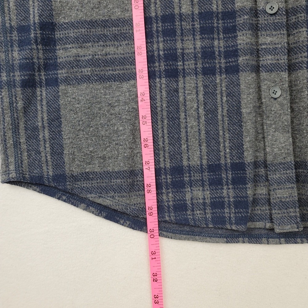 Tommy Bahama Mens 3X Gray Blue Plaid Flannel Long Sleeve Button Down Shirt - Picture 7 of 16